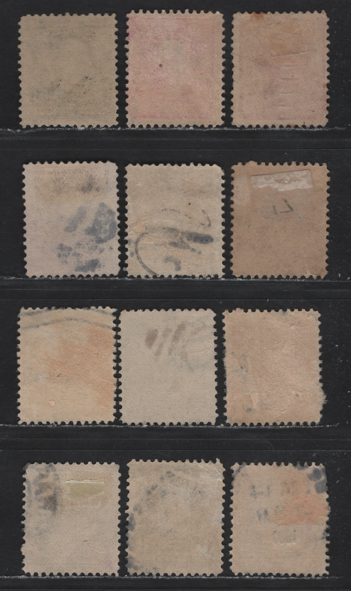 Lot 199 United States (C)SC#300, 302-307, 319b,fj 1c - 10c Dark Green - Light Red Brown , 1902-1903 2nd Bureau Issue, 12 Fine Used Singles, Inverted Wmks, Includes Shade Varieties of The 3c, 4c & 8c, 2c Is Carmine Rose Shades, Both Types 1 & 2.