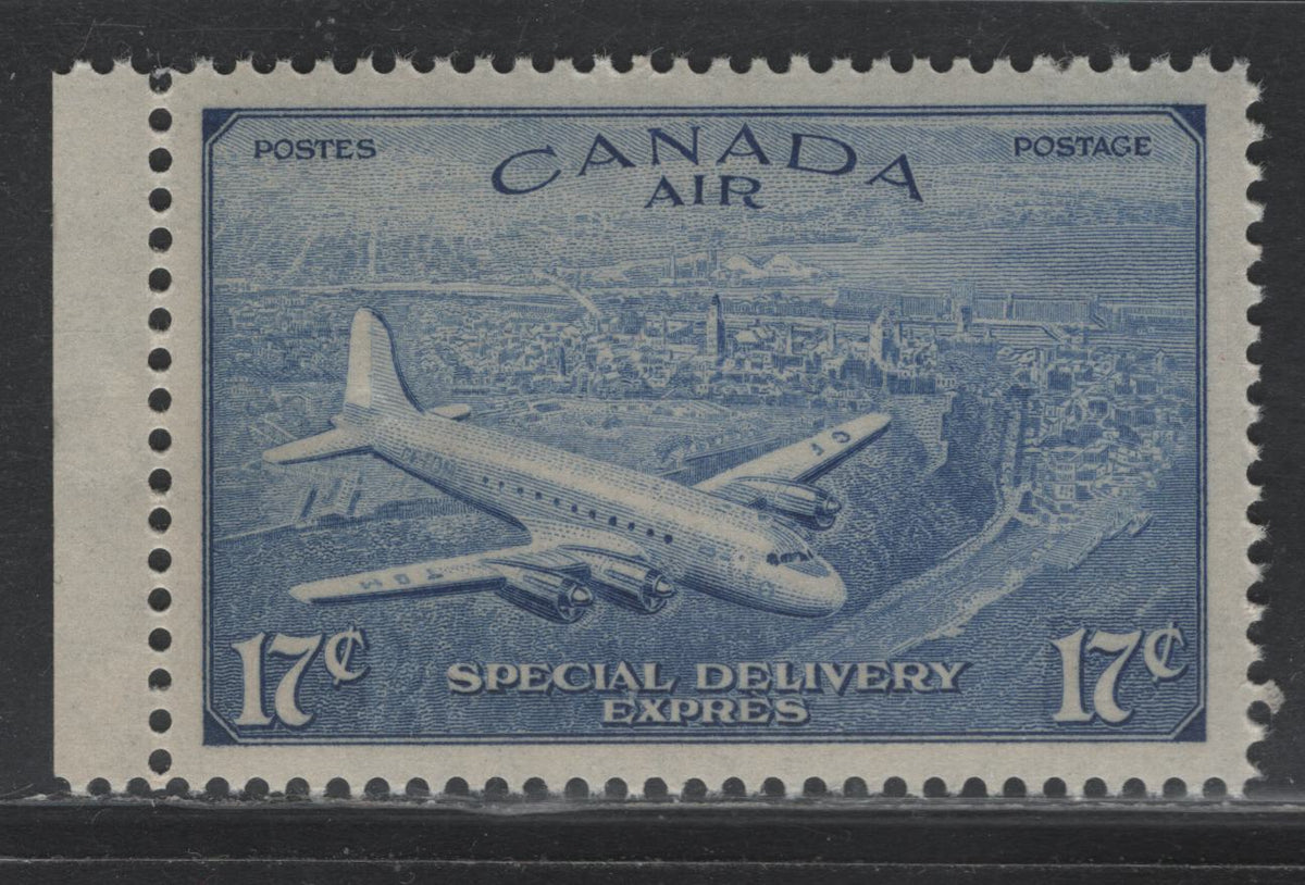 Lot 233 Canada #CE4 17c Violet Blue , 1946 KGVI Peace Issue, A VFNH Single, CBN-TTTTTTTT Paper, Perf 11.9