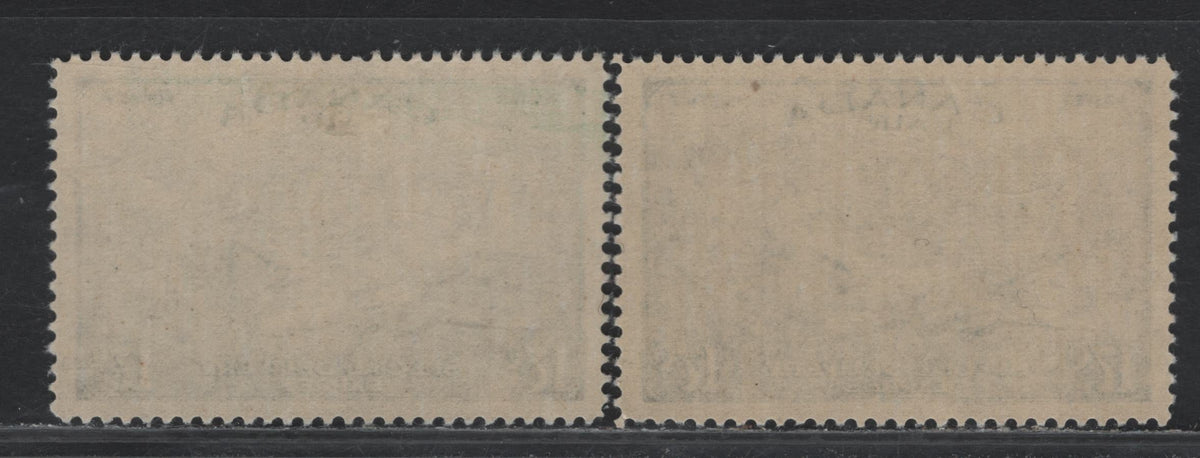 Lot 244 Canada #CE3 17c Bright Blue & Bright Ultramarine , 1946 Airmail Special Delivery Issue, 2 VFNH/OG Singles, CBN-XXXXXXXX Papers, Perf 11.9