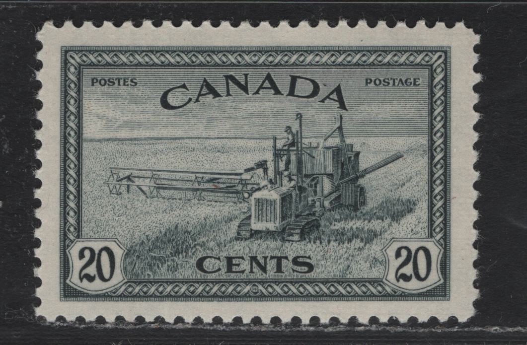 Lot 267 Canada (C ) #271 20c Slate, 1946 King George VI Peace Issue, A VFNH Single On CBN-AAAAAAAA Paper, Perf 12