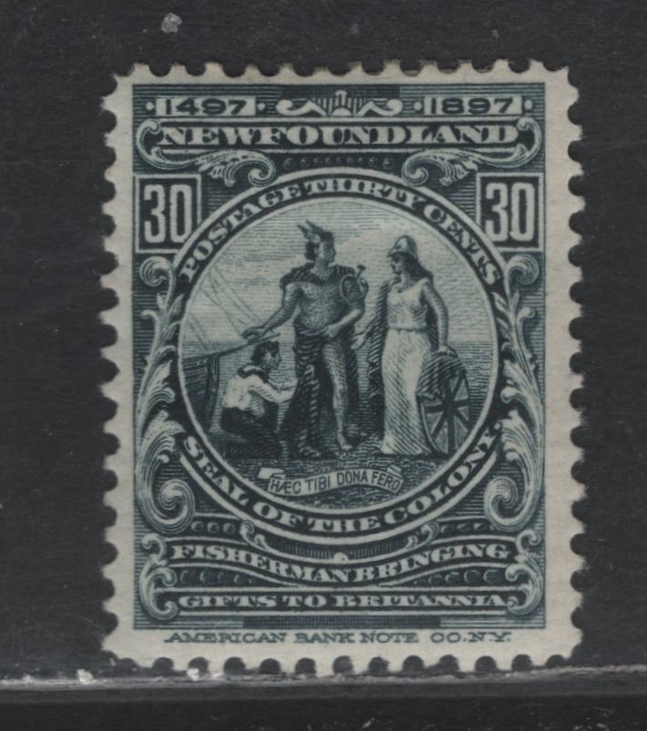 Lot 274 Newfoundland #72 30c Slate, 1897 Discovery Of Newfoundland Issue, A FOG Single On Horizontal Wove Paper