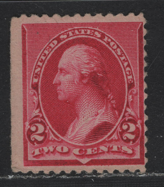 Lot 3 United States SC#220 2c Carmine, 1890-1893 Small Banknote Issue, A FOG Left Sheet Margin Example