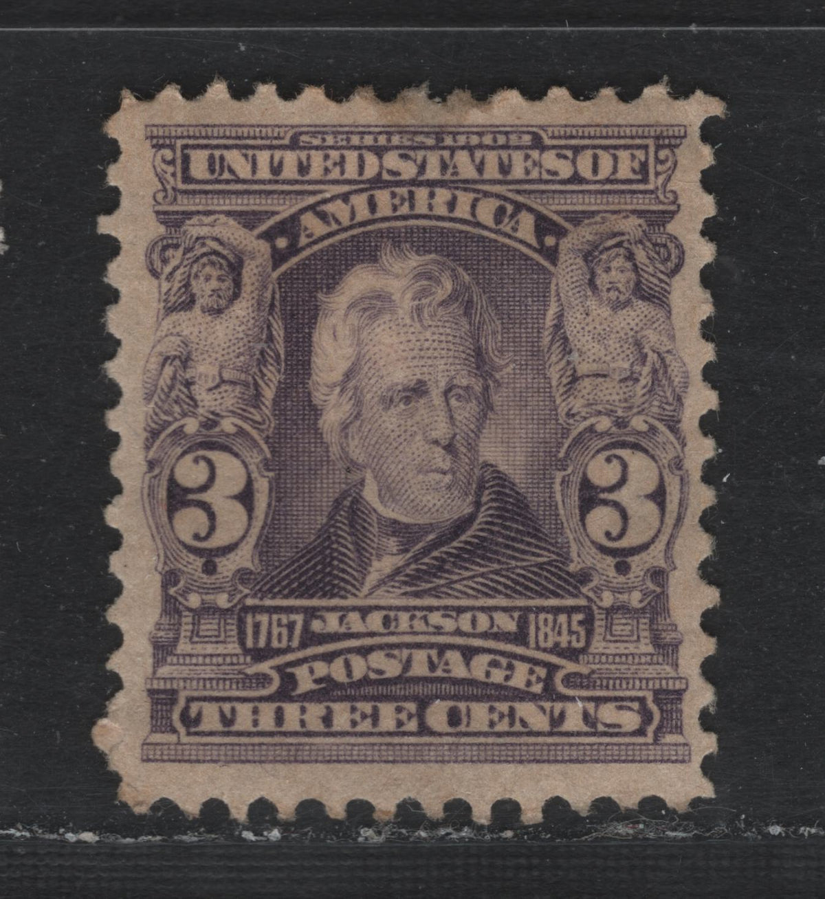 Lot 30A United States SC#302 3c Dull Violet , 1902-1903 2nd Bureau Issue, A VFOG Single, Inverted Wmk