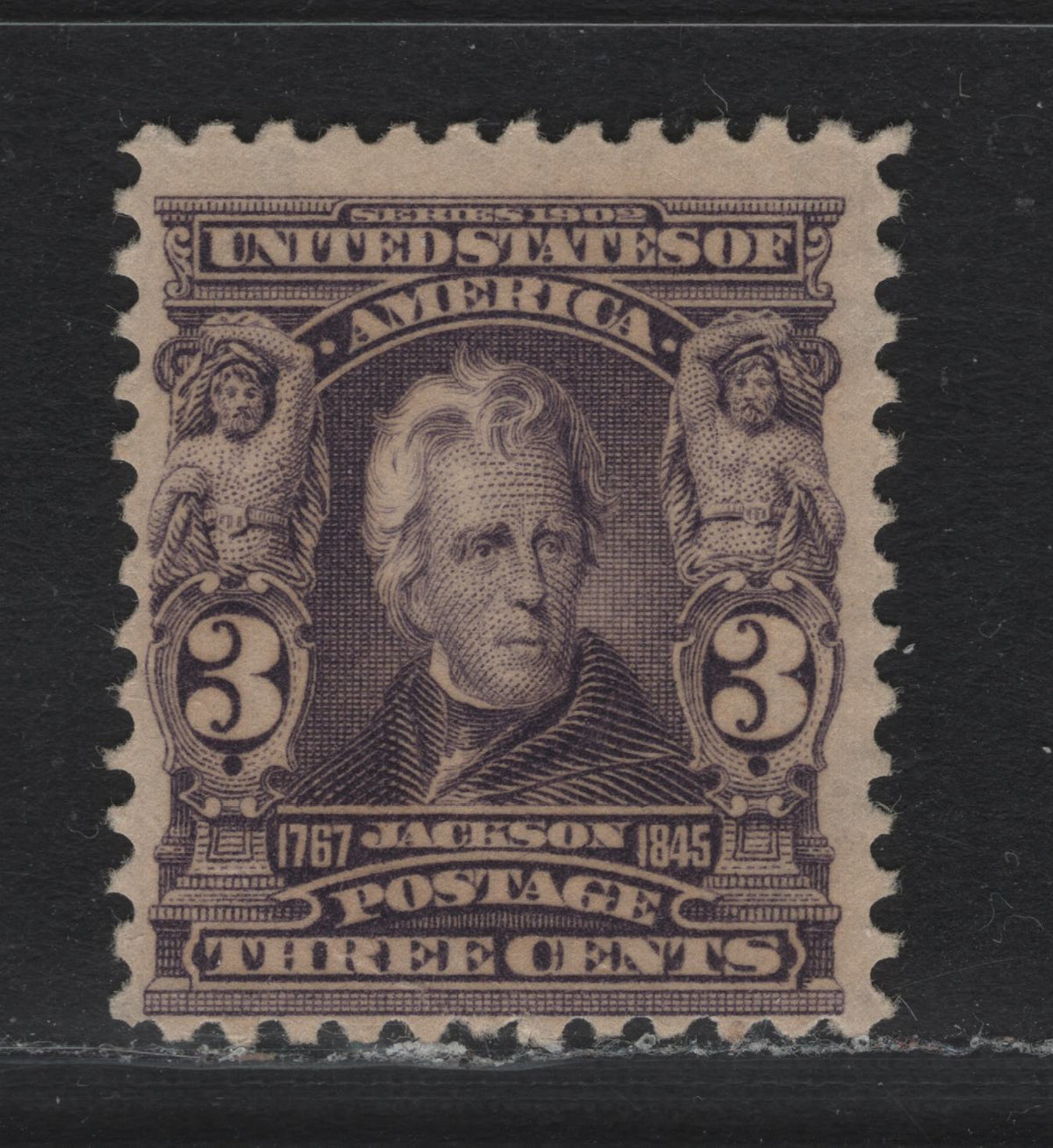 Lot 33 United States SC#302 3c Deep Violet , 1902-1903 2nd Bureau Issue, A VGNH Single, Inverted & Reversed Wmk, A Very Light Diagonal Gum Crease At Lower Left