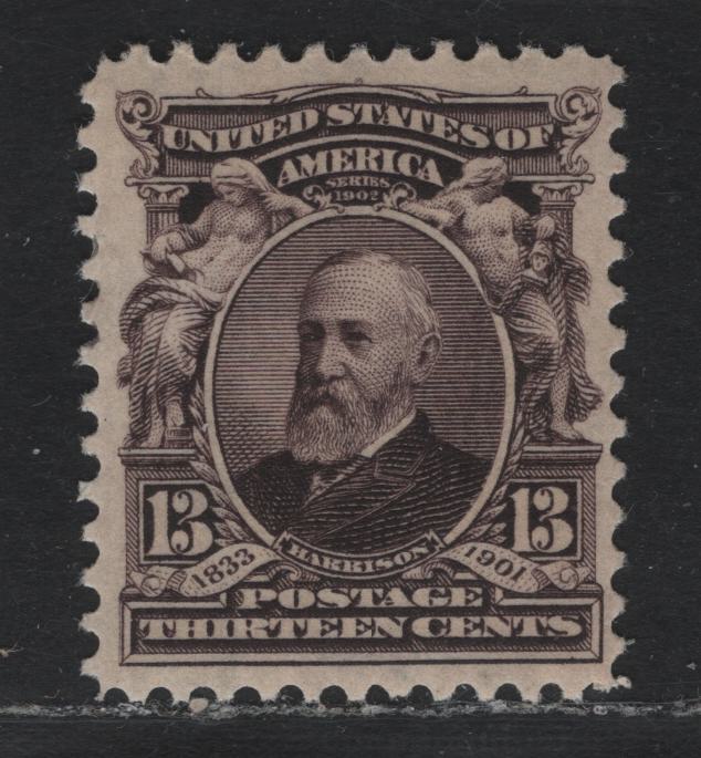 Lot 50 United States SC#308 13c Brown Violet , 1902-1903 2nd Bureau Issue, A VFOG Single, Inverted & Reversed Wmk