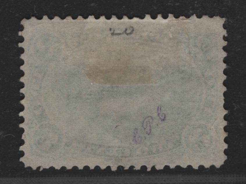 Lot 28 Newfoundland #24a 2c Green Codfish, 1865-1875 First Cents Issue, A Fine Used Single Thin Yellowish Paper, Nicely Centered, Small Internal Wrinkle