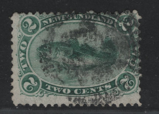 Lot 29 Newfoundland #24 2c Green Codfish, 1865-1875 First Cents Issue, A Good Used Single White Vertical Wove Paper