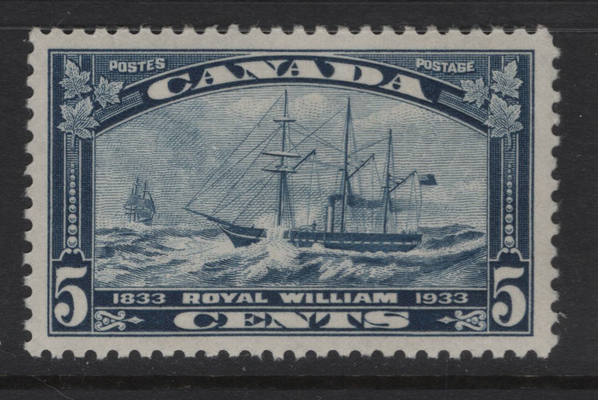 Lot 298 Canada (C)  #204 5c Dull Blue Royal William, 1933 Royal William Issue, A VFNH Single, Paper BABN-D, Perf 10.8x10.9