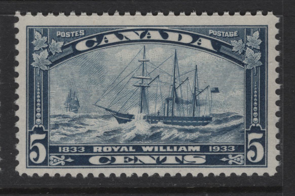 Lot 300 Canada #204 5c Dull Prussian Blue Royal William, 1933 Royal William Issue, A VFNH Single, Paper BABN-D, Perf 10.8