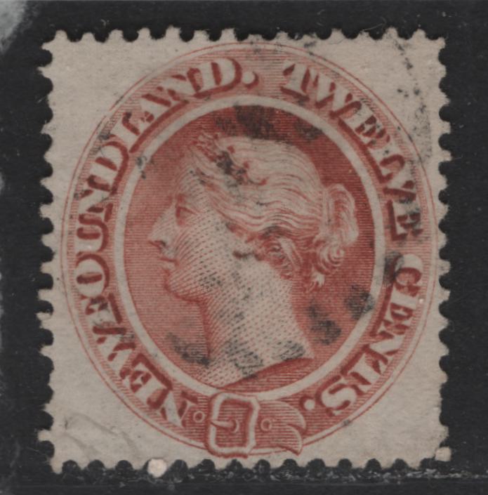 Lot 305 Newfoundland #28 12c Red Brown Queen Victoria, 1860-1867 Cents Issue, A Fine Used Single On White Paper