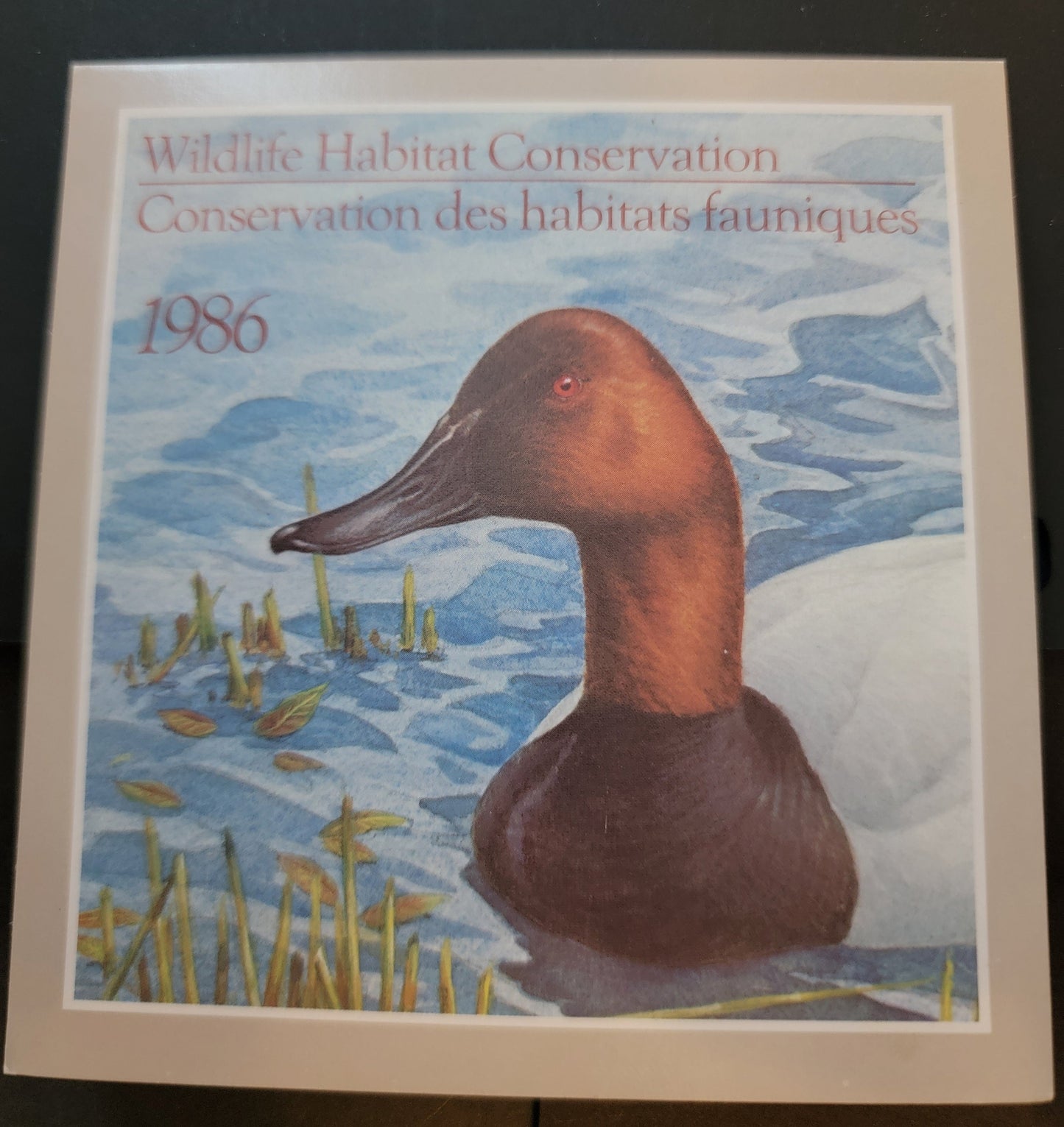 Lot 140 Canada  #FWH2 $4 Multicoloured Canvasbacks, 1986 Federal Wildlife Habitate Conservation Issue, A VFNH Complete Booklet MF Inside Cover, LF Stamp