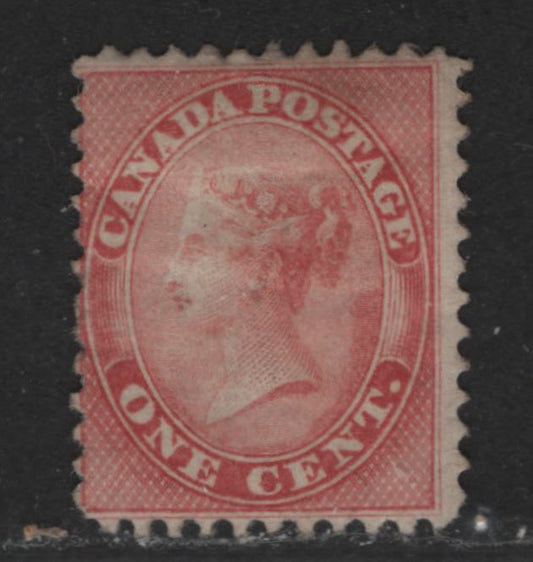 Lot 307 Canada #14 1c Rose Queen Victoria, 1859-1867 First Cents Issue, A Good Regummed Single Perf. 12