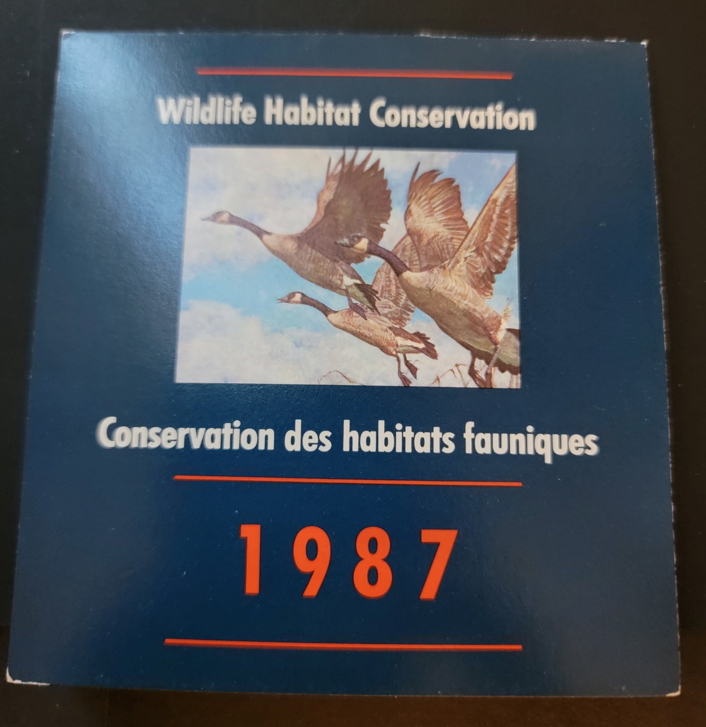 Canada  #FWH3 $6.5 Multicoloured Canada Geese, 1987 Federal Wildlife Habitate Conservation Issue, A VFNH Complete Booklet HF Inside Cover, F Stamp