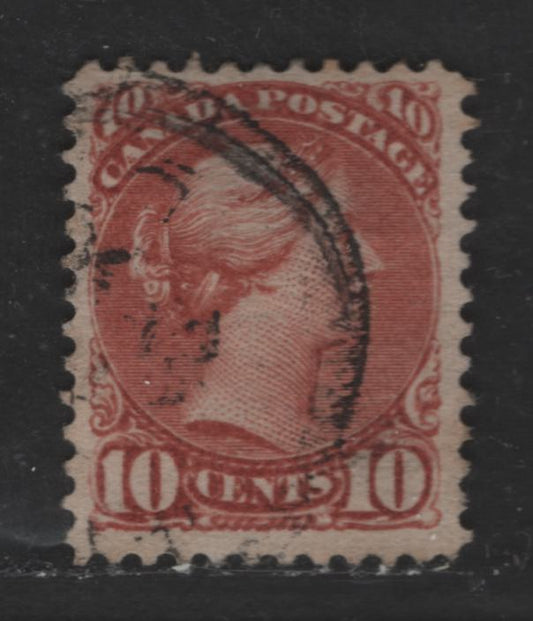 Lot 313 Canada #45 10c Brown Red Queen Victoria, 1870-1897 Small Queen Issue, A Fine Used Single Second Ottawa Printing On Horizontal Wove Paper, VF Appearance, Tiny Split in Top Margin & UR