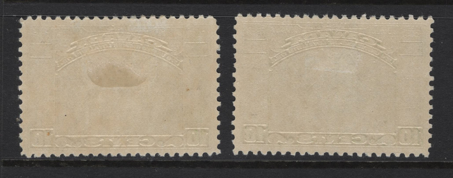 Canada (C)  #209 10c Olive Green & Lighter Bronze Green Loyalists Statue, 1934 Loyalists Issue, 2 VFOG Singles, Paper BABN-II, Perf 10.85x10.8