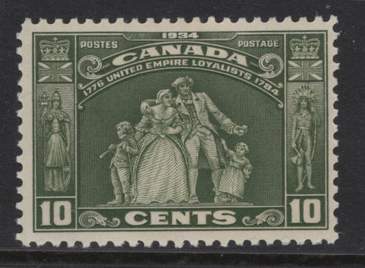 Lot 315 Canada (C)  #209 10c Olive Green Loyalists Statue, 1934 Loyalists Issue, A FNH Single, Paper BABN-II, Perf 10.8