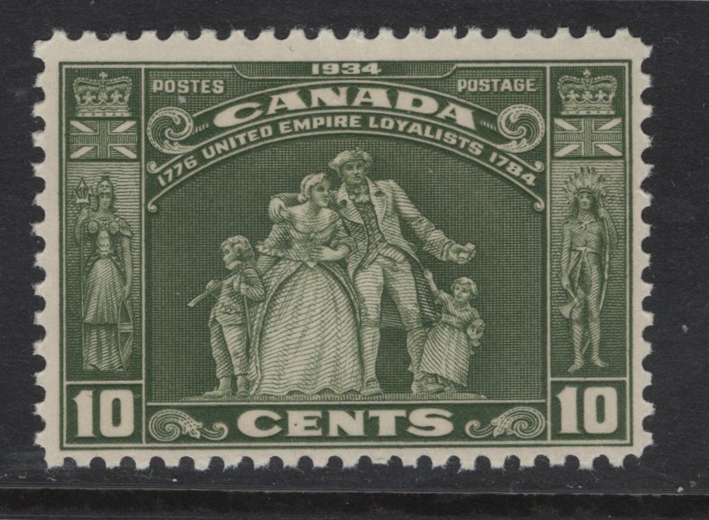 Canada (C)  #209 10c Olive Green Loyalists Statue, 1934 Loyalists Issue, A FOG Single, Paper BABN-II, Perf 10.8