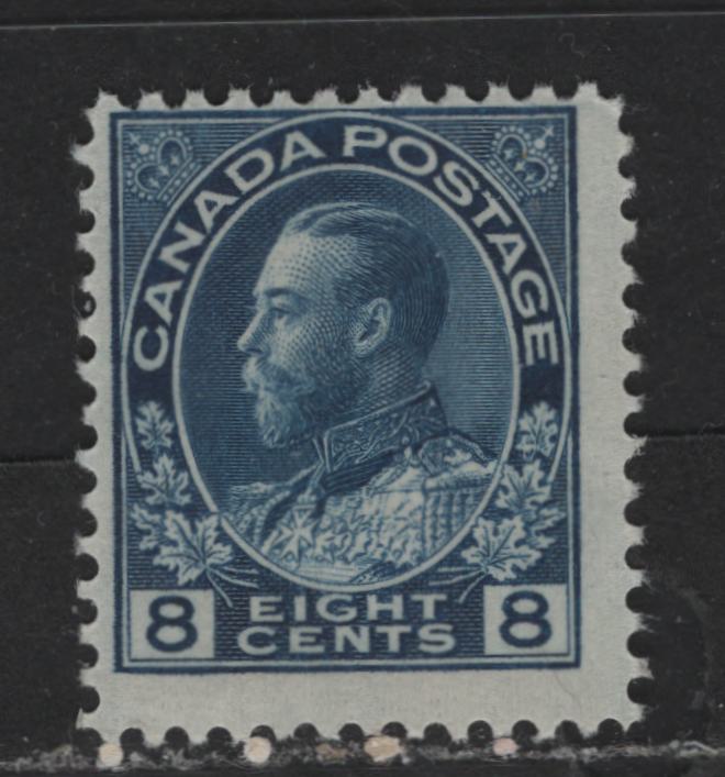 Lot 320 Canada #115 8c  Blue King George V, 1911-1928 Admiral Issue, A Fine NH Single Dry Printing