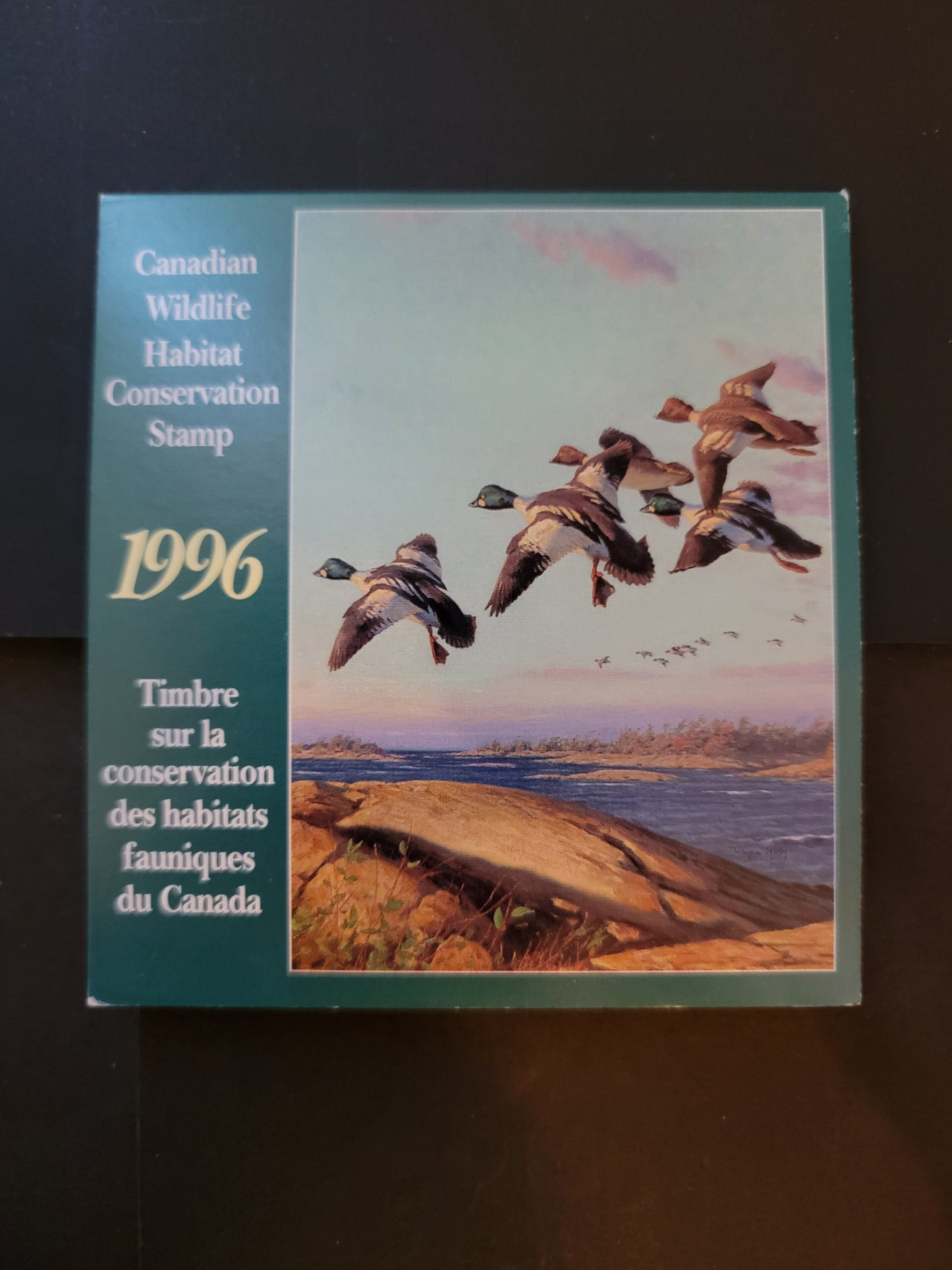 Lot 320 Canada  #FWH12 8.5 Multicoloured Goldeneyes, 1996 Federal Wildlife Habitate Conservation Issue, A VFNH Complete Booklet HF Inside Cover, DF Stamp