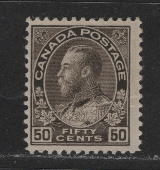 Lot 321 Canada #120 50c Black Brown King George V, 1911-1928 Admiral Issue, A Fine OG Single Dry Printing