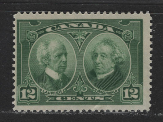 Lot 324 Canada #147 12c Green Laurier & Macdonald, 1927 Historical Issue, A Fine NH Single