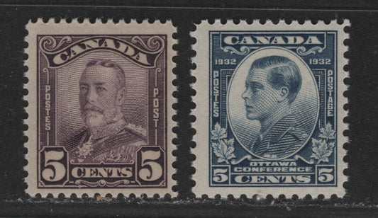 Lot 325 Canada #147 12c Green Laurier & Macdonald, 1927 Historical Issue, A Fine NH/OG  Plate A1 Pair