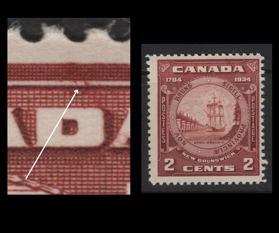 Lot 326 Canada #210var 2c Pale Brown Red New Brunswick Seal, 1934 New Brunswick Issue, A FNH Single, Paper BABN-GG, Perf 10.75x10.85