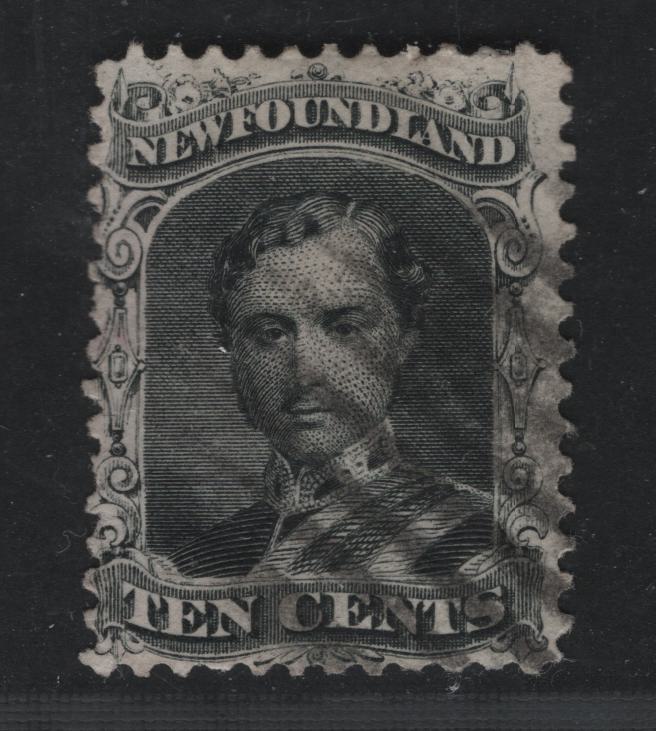 Lot 33 Newfoundland #27 10c Black Prince Albert, 1865-1875 First Cents Issue, A Fine Used Single