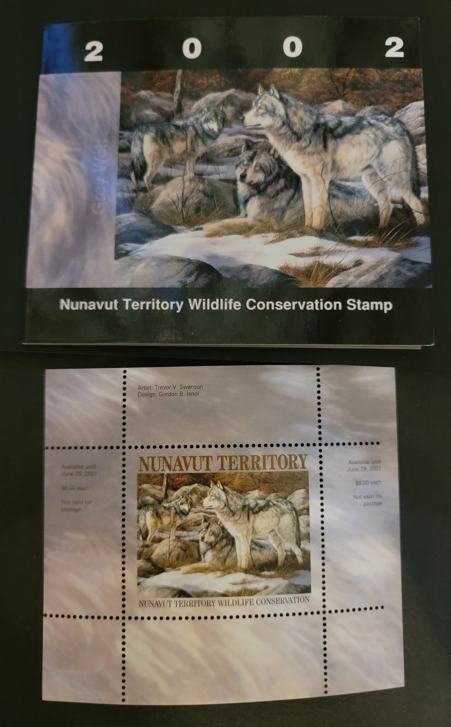 Lot 362 Canada - Nunavut Territory #NUW4  Multicoloured Grey Wolf, 2002 Nunavut Territory Wildife Conservation Issue, A VFNH Miniature Sheet Of 1 On HB Paper