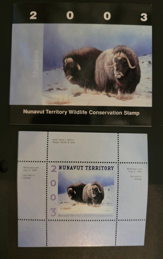 Lot 363 Canada - Nunavut Territory #NUW5  Multicoloured Musk Ox, 2003 Nunavut Territory Wildife Conservation Issue, A VFNH Miniature Sheet Of 1 On HB Paper