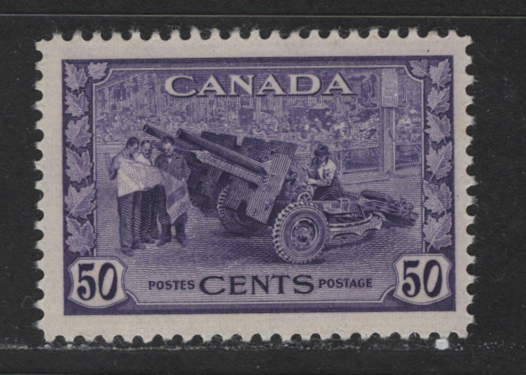 Canada #261 50c Violet Munitions Factory, 1942-1949 War Issue, A Fine NH Single On Vertical Wove Paper With Vertical Mesh & Cream Gum