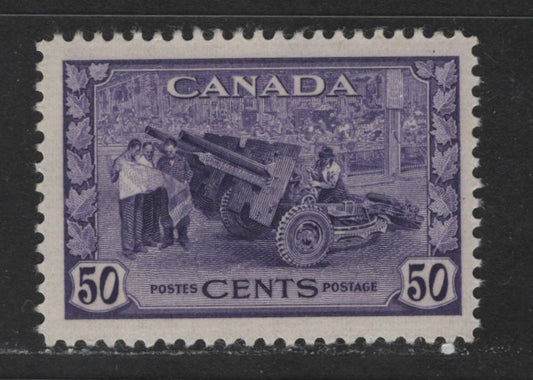 Canada #261 50c Violet Munitions Factory, 1942-1949 War Issue, A Fine NH Single On Vertical Wove Paper With Vertical Mesh & Cream Gum