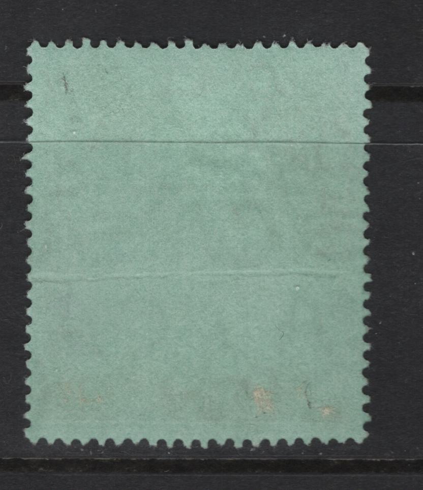 Lot 374 Bermuda (C)  SG#54c 10/- Green & Red King George V, 1918-1922 KGV Keyplate Issue, A Very Good Used Single, Pale Bluish Green Paper, Visible Crease, Multiple Crown CA Wmk.