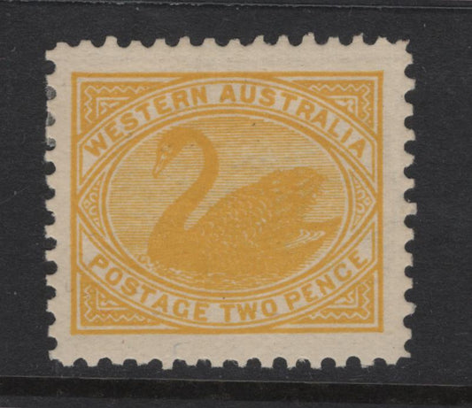 Lot 394 Australia - Western Australia (C)  SG#152 2d Yellow Swan, 1905-1912 Swan Keyplate Issue, A VFOG Single, Crown over A Wmk