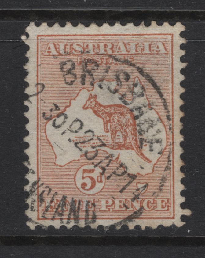 Lot 397 Australia (C)  SG#8 5d Chestnut Kangaroo & Map, 1913-1914 Kangaroo Issue, A Very Fine Used Single, 1st Wmk (Wide Crown over A)