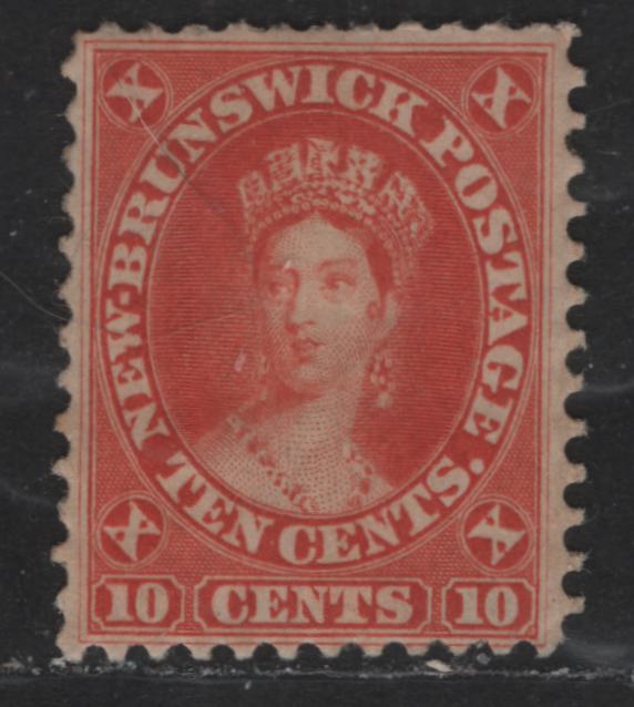 Lot 398 New Brunswick #9 10c Vermilion Queen Victoria, 1860-1867 Cents Issue, A Fine OG Single Perf. 12