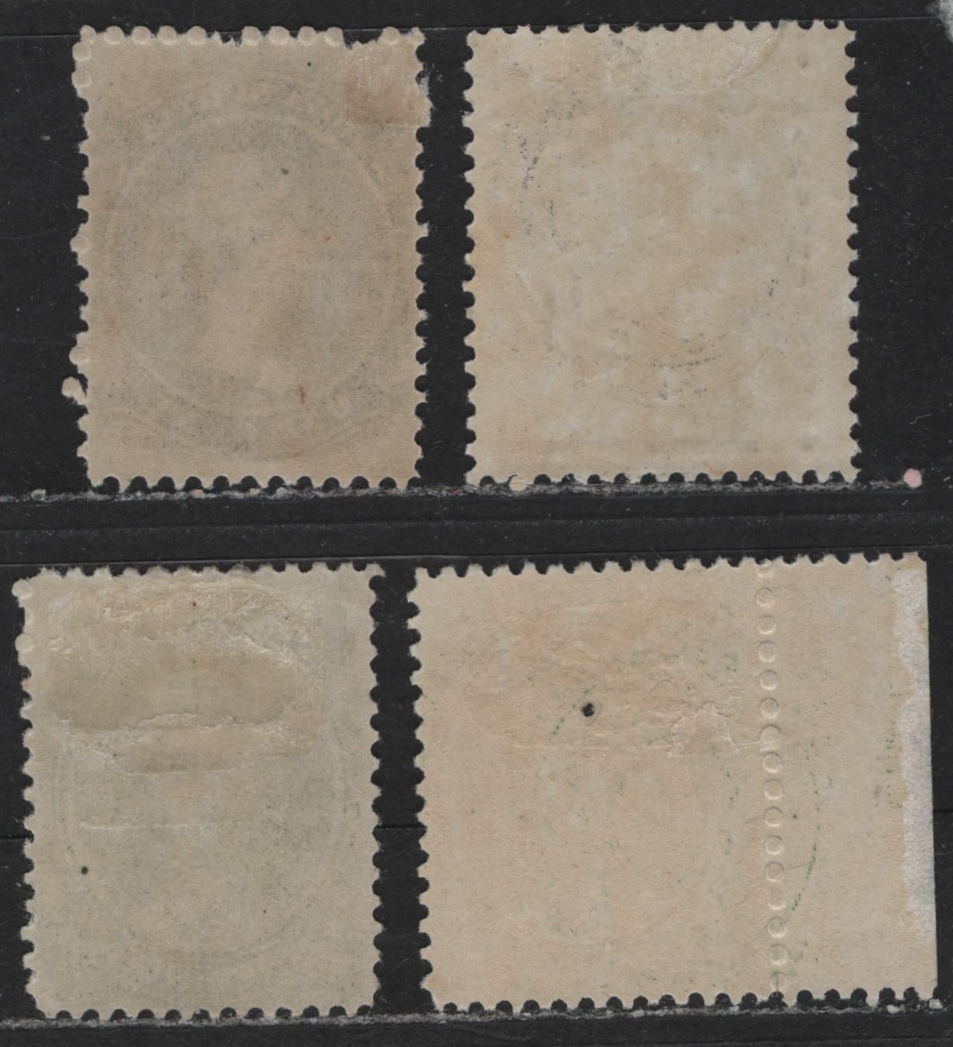 Lot 399 Nova Scotia #8, 8a, 11a 1c, 8.5c Black, Grey Black, Dark Green Queen Victoria, 1860-1867 Cents Issue, 4 VFOG Singles On Yellowish Paper, Perf. 11.75, & Thick White Paper Perf. 12, 12 x 11.75, & 11.75