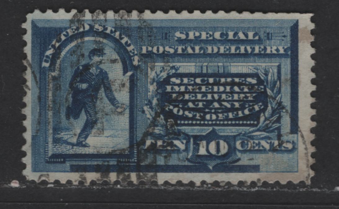 Lot 403 United States Of America #E2 10c Blue Messenger Running, 1888 Special Delivery Issue, A Fine Used Single Fine Centering, Light Cancel But Clipped Perfs