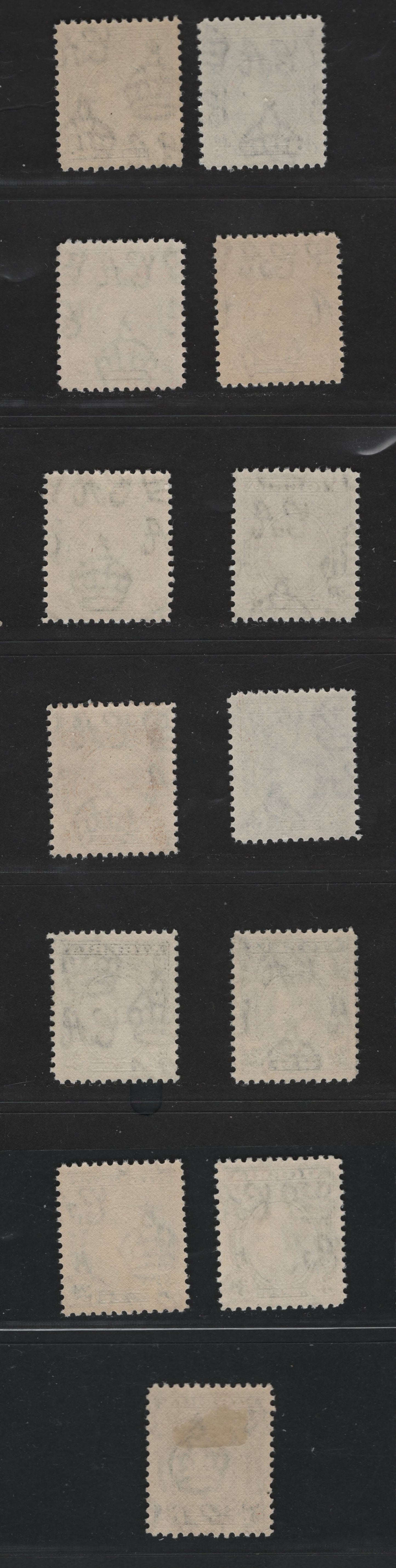 Nigeria #58var (SG#53var) 3d Blackish Indigo - Deep Blue King George VI, 1938-1952 King George VI Definitive Issue, 13 VFOG & VFNH Singles, Line Perf 12, 1940-1941, June 1942, April 1944, Jan. 1948, Dec. 1944, 1945 & 1944-45 Printings