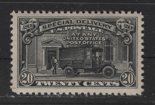 Lot 417 United States Of America #E14 20c Black Post Office Truck, 1925 Fourth Bureau Special Delivery Issue, A VFNH Single Perf. 11, Flat Plate Printing, Unwatermarked