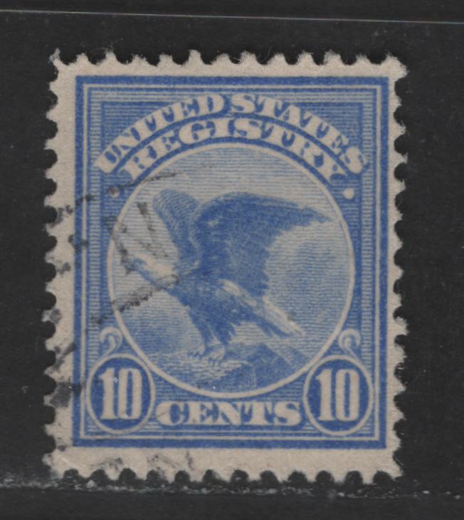 Lot 420 United States Of America #F1 10c Ultramarine Eagle, 1911 Registration Issue, A Fine Used Singles