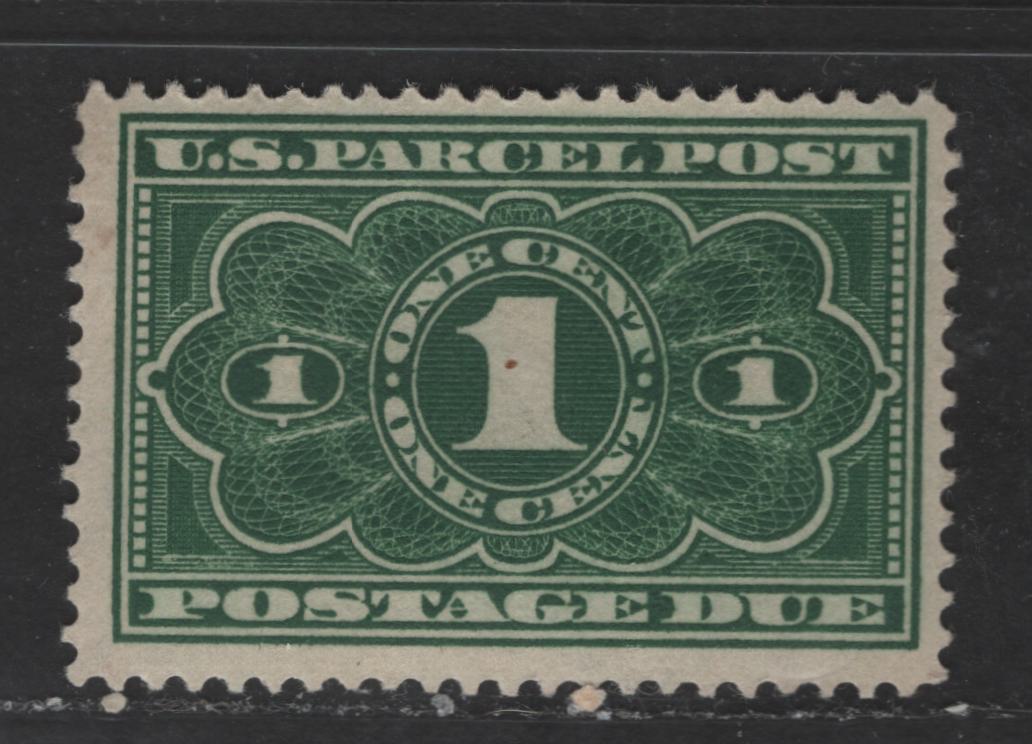 Lot 424 United States Of America #JQ1 1c Dark Green Numeral On Engine Turned Background, 1913 Parcel Post Postage Due Stamps, A Fine NH Single