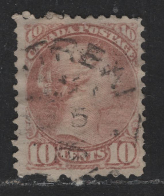 Lot 425 Canada #40c 10c Dull Rose Lilac Queen Victoria, 1870-1897 Small Queen Issue, A VG Used Single Montreal Printing, Perf. 11.5 x 12, On Horizontal Wove Paper