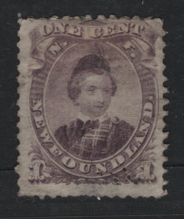 Lot 43 Newfoundland #32 1c Violet Prince Of Wales, 1868-1894 Second Cents Issue, A Good Unused Single