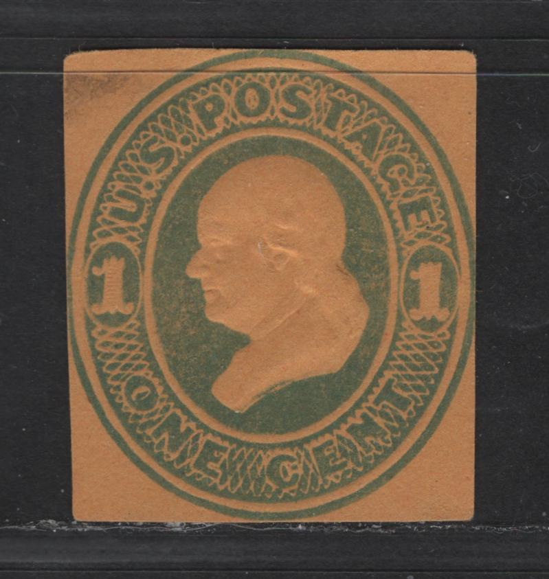 Lot 438 United States Of America #U76 1c Blue Benjamin Franklin , 1870-1871 Reay Issue, A Good Unused Single On Orange ;Paper