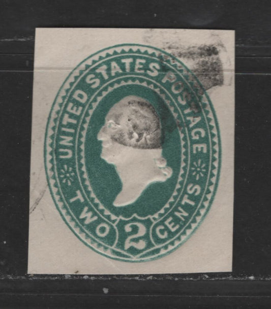 Lot 447 United States Of America #U318 2c Deep Bluish Green George Washington, 1887-1894 Plimpton Issue, A Fine Used Single On White Paper, Die 3, Showing 2 Vertical Lines At Corner Of Mouth & Ear With 2 Lines & 2 Locks Of Hair