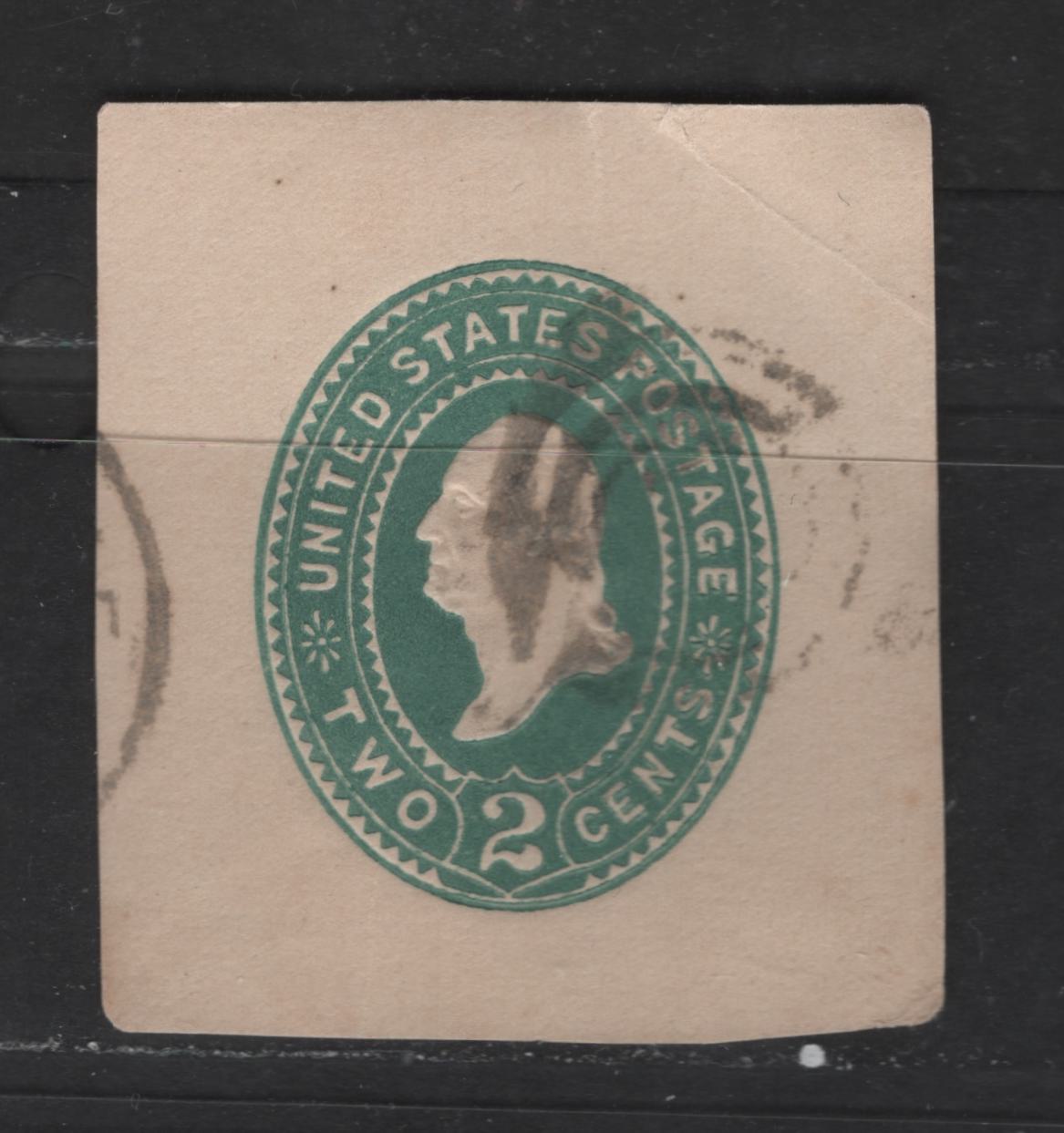 Lot 451 United States Of America #U322 2c Green George Washington, 1887-1894 Plimpton Issue, A Fine Used Single On Manila Paper, Die 3, Showing 2 Vertical Lines At Corner Of Mouth & Ear With 2 Lines & 2 Locks Of Hair