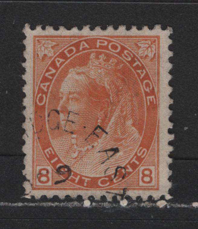 Lot 458 Canada #82 8c Dull Orange Queen Victoria, 1898-1902 Numeral Issue, A VF Used Single With Light Split Ring Cancel