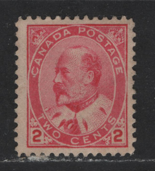 Lot 465 Canada #90e 2c Carmine Rose King Edward VII, 1903-1910 King Edward VII Issue, A Fine Unused Singles Type 1