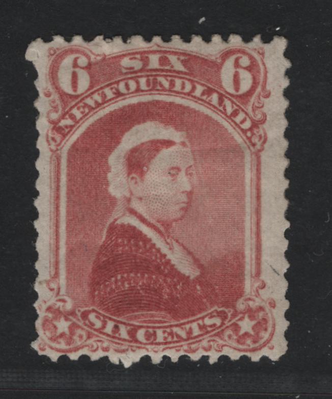 Lot 47 Newfoundland #35 6c Dull Rose Queen Victoria, 1868-1894 Second Cents Issue, A Fine OG Single